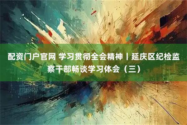 配资门户官网 学习贯彻全会精神丨延庆区纪检监察干部畅谈学习体会（三）